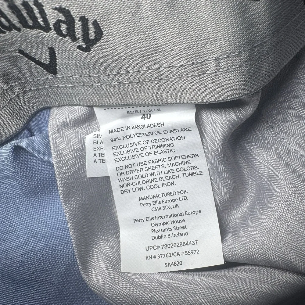 Callaway Opti-Dri Performance Golf Shorts W/Media Pocket Men 40 Peacoat Blue NWT